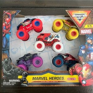 Marvel Monster Jam Truck Collection - Red, Yellow, Purple, Blue